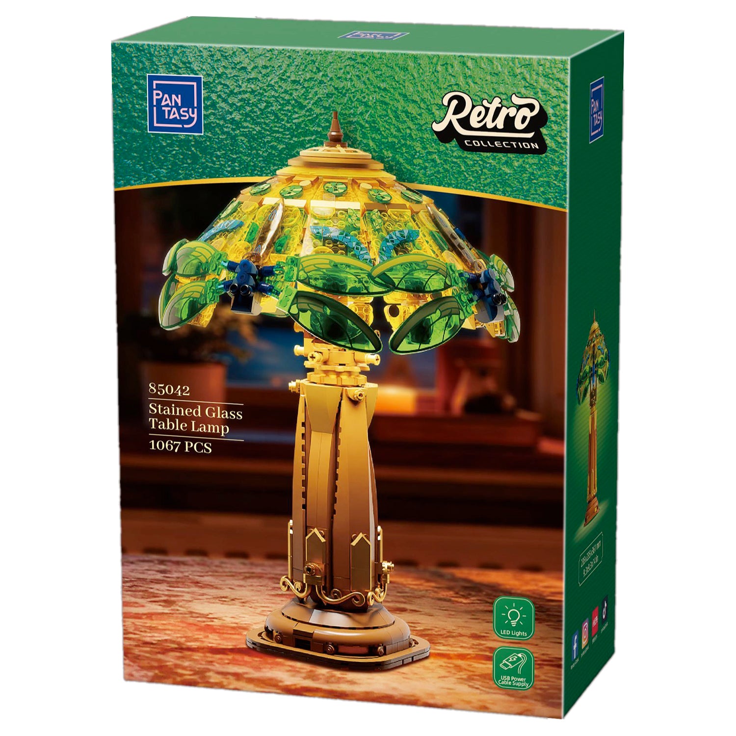 PANTASY® Lampada da Tavolo in Vetro Tiffany