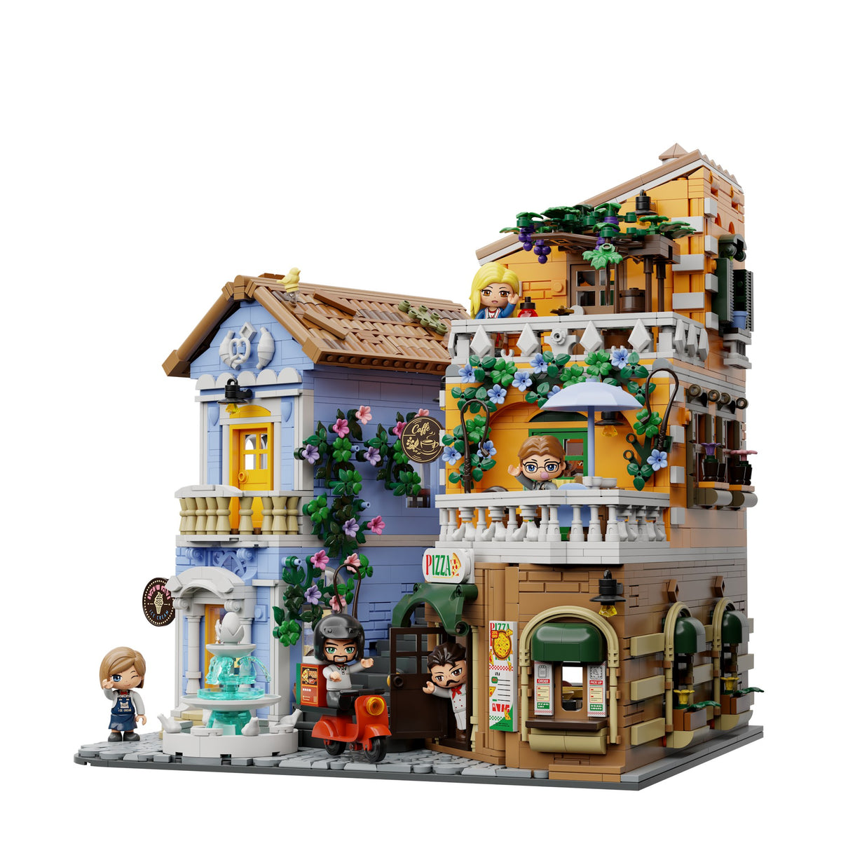 PANTASY® Angolo di Strada Italiano - i due edifici con gelateria e pizzeria