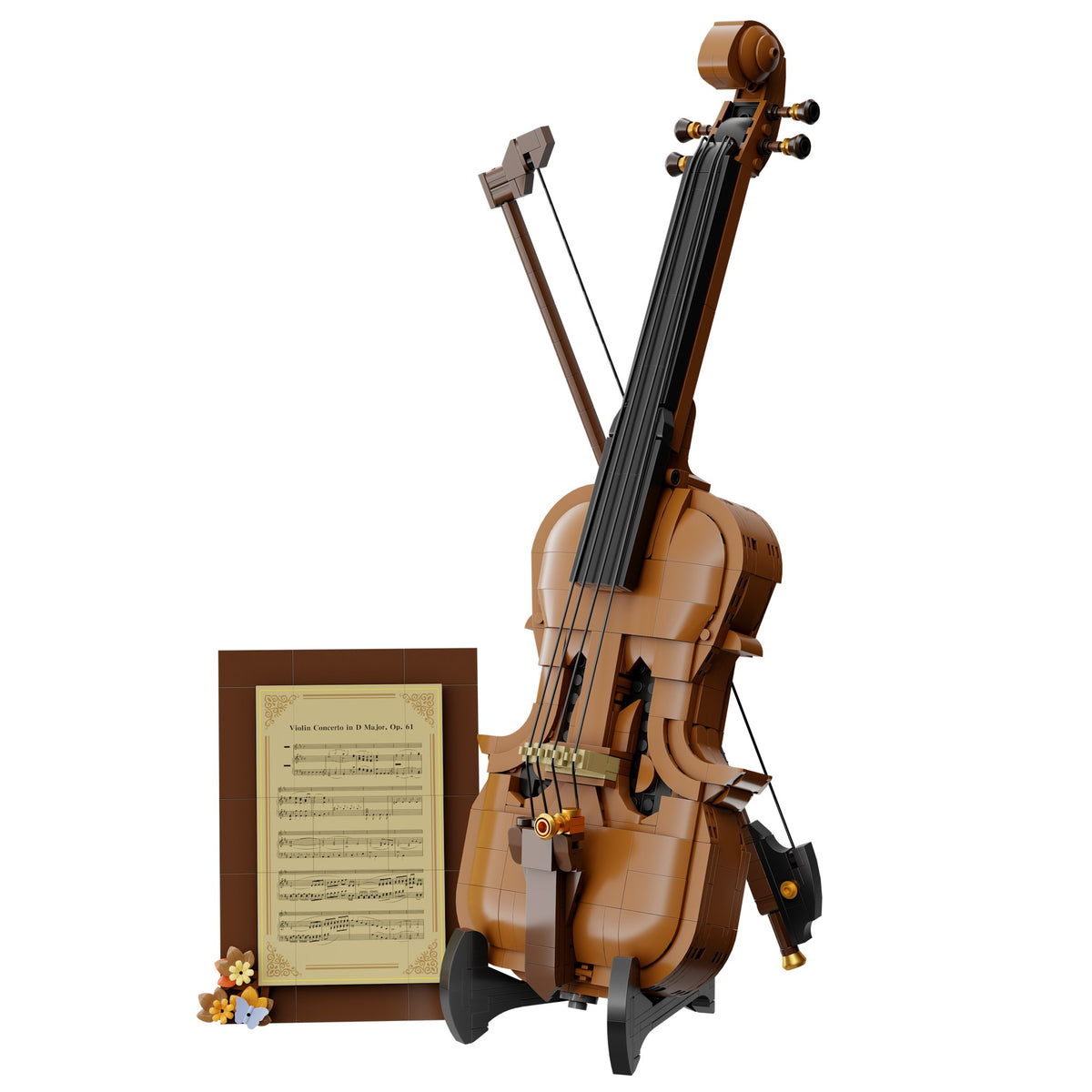 PANTASY® Il Violino - lo strumento in mattoncini sul supporto espositivo